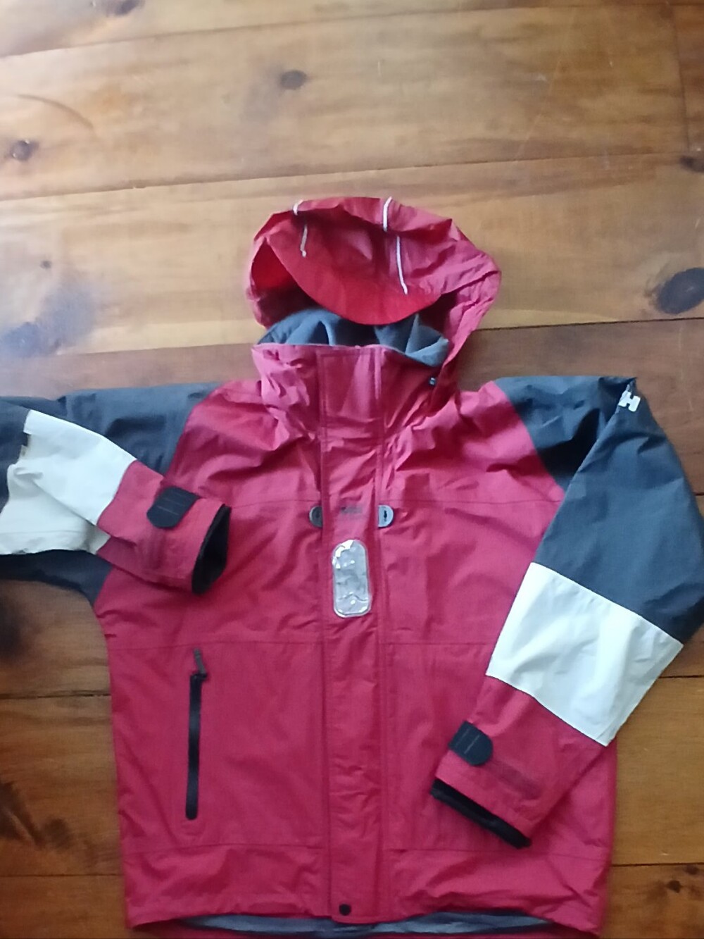 Vintage Men's Size M Helly Hansen Tech Ski/Sailing Hooded Jacket Red Sz M